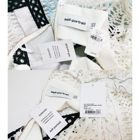 SELF-PORTRAIT Frill Shoulder Panel Lace Mini - Picture 6 of 8